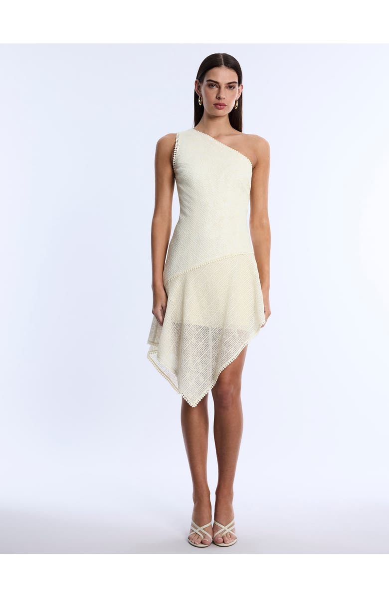 BCBGMAXAZRIA One Shoulder Dress, Alternate, color, Ivory