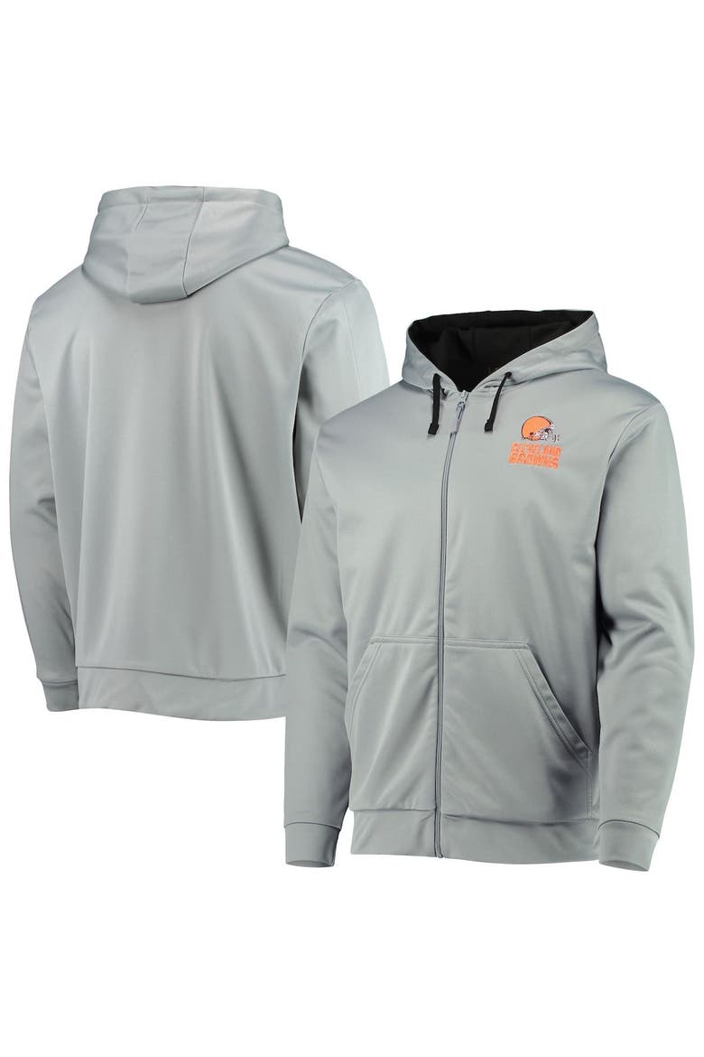 Men's Dunbrooke Gray/Black Cleveland Browns Apprentice Full-Zip Hoodie, Main, color, Gray