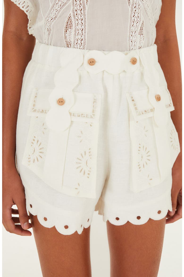 Artisanal Eyelet Shorts, Alternate, color, OFF-WHITE