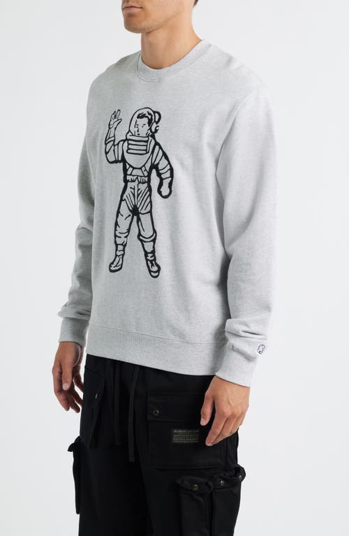 Billionaire Boys Club Bb Astronaut Embroidered Cotton Crewneck Sweatshirt In Gray