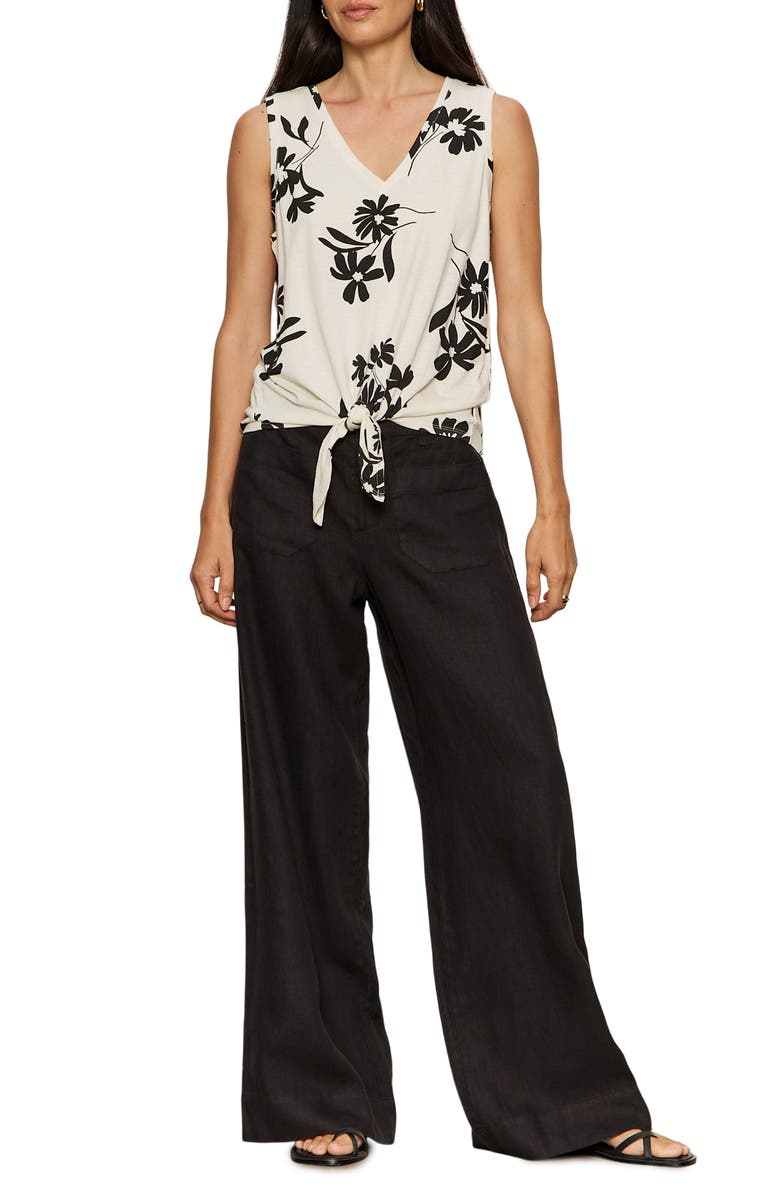 Sanctuary Floral Print Cotton Blend Tank, Alternate, color, Chalk White Bloom