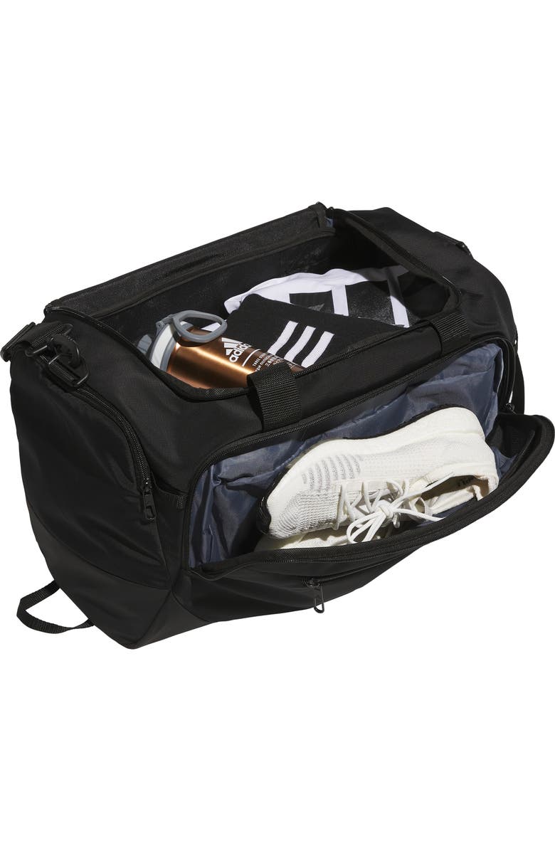 adidas Small Defender 5 Ripstop Duffle Bag, Alternate, color, Black/Silver Metallic