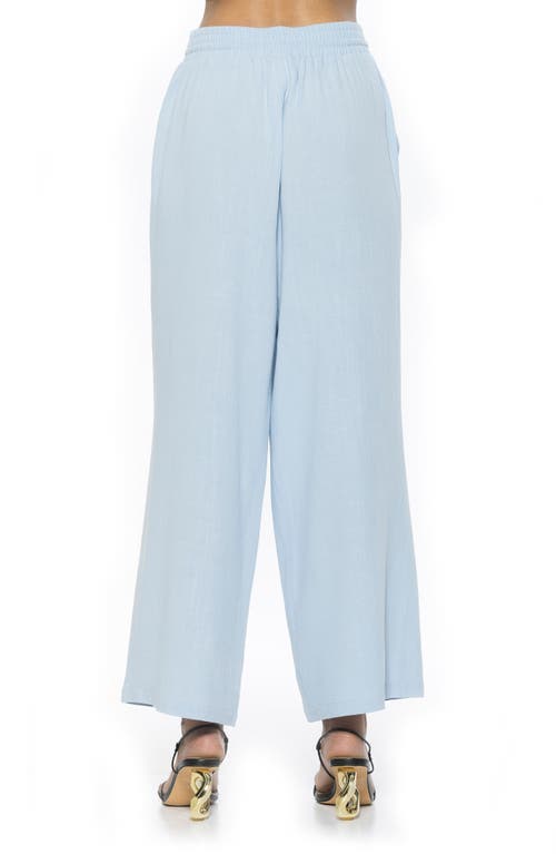 Alexia Admor Xila Linen-blend Wide Leg Pant In Blue