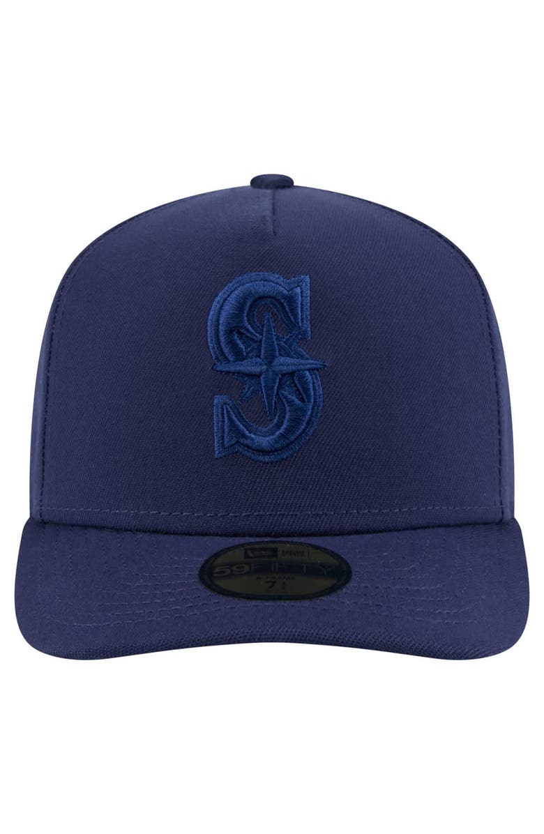 New Era Men's New Era Navy Seattle Mariners Color Pack A-Frame 59FIFTY Fitted Hat, Alternate, color, 