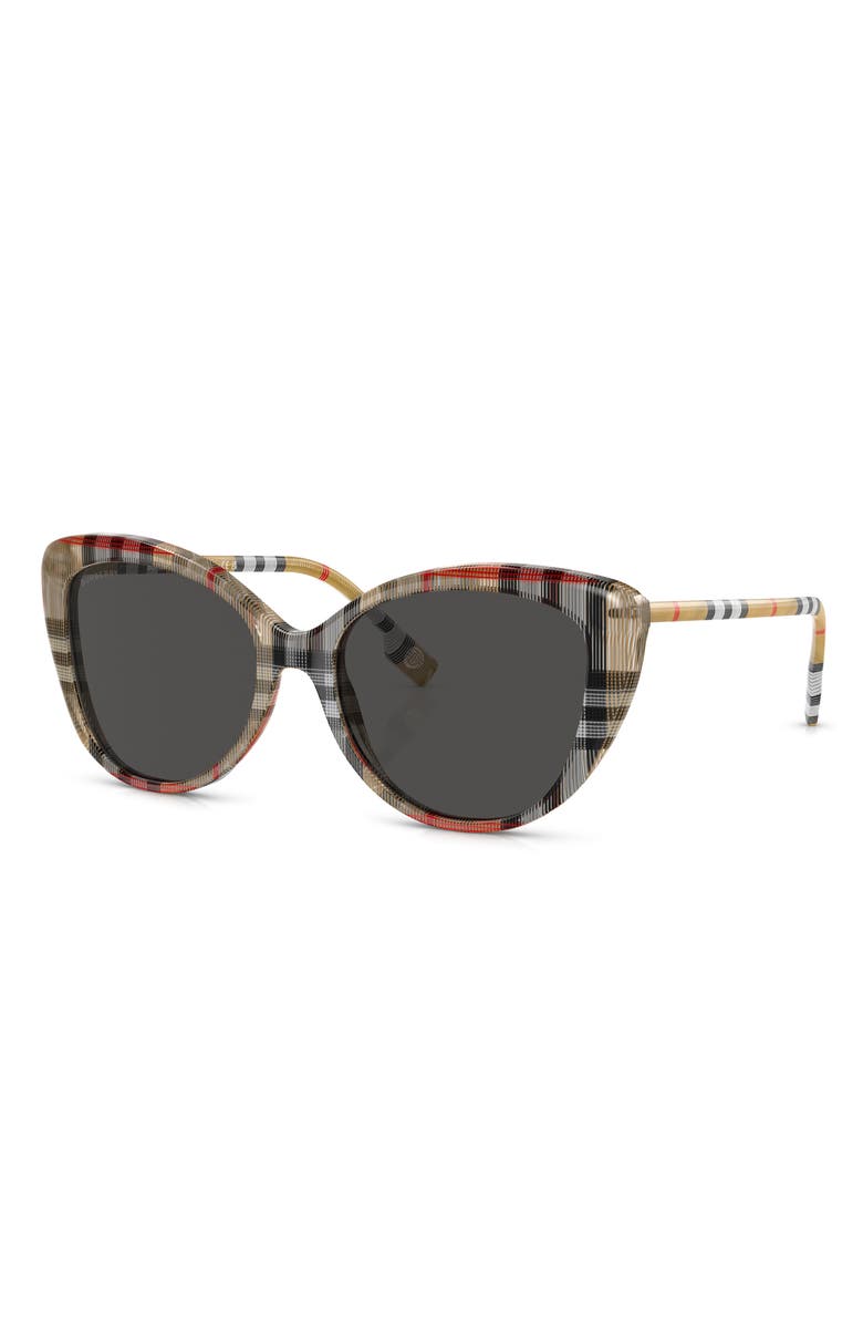 Burberry 54mm Cat Eye Sunglasses, Alternate, color, Rubber Gunmetal