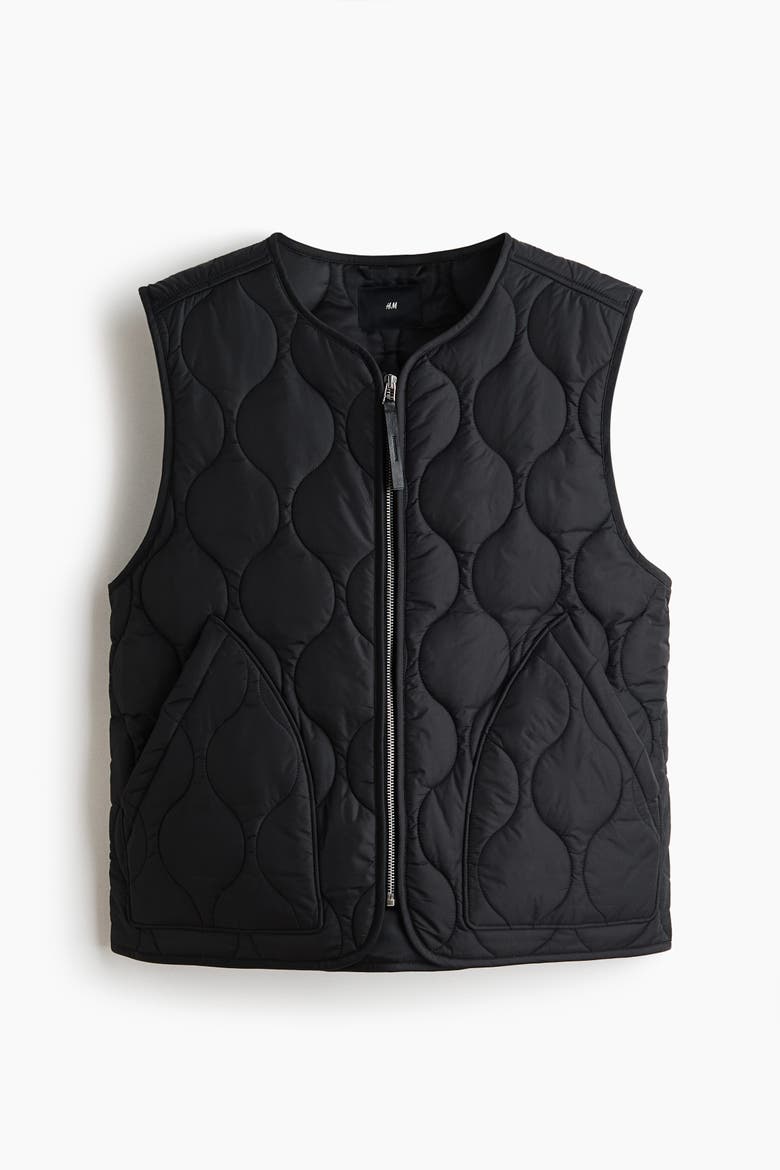 Quilted Vest, Alternate, color, Black