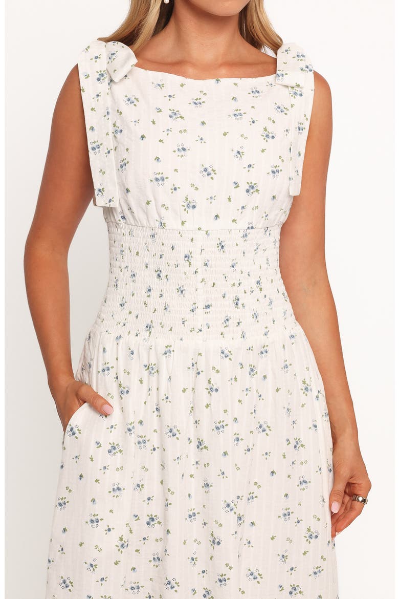 Leticia Tie Strap Maxi Dress, Alternate, color, BLUE DITSY FLORAL