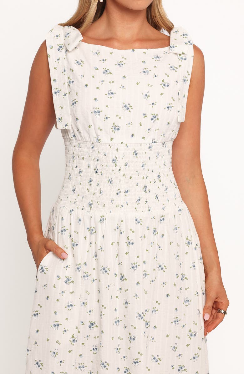 Petal & Pup Leticia Tie Strap Maxi Dress, Alternate, color, Blue Ditsy Floral