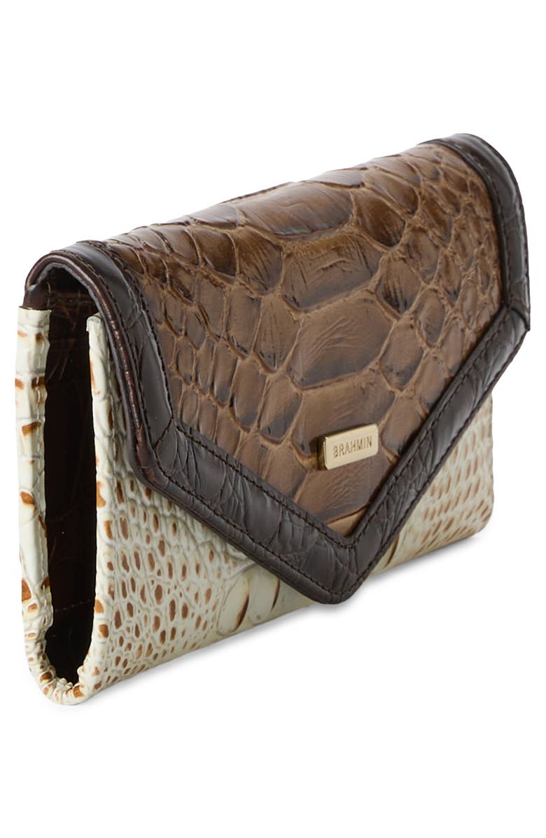 Brahmin Veronica Croc Embossed Leather Wallet, Alternate, color, 
