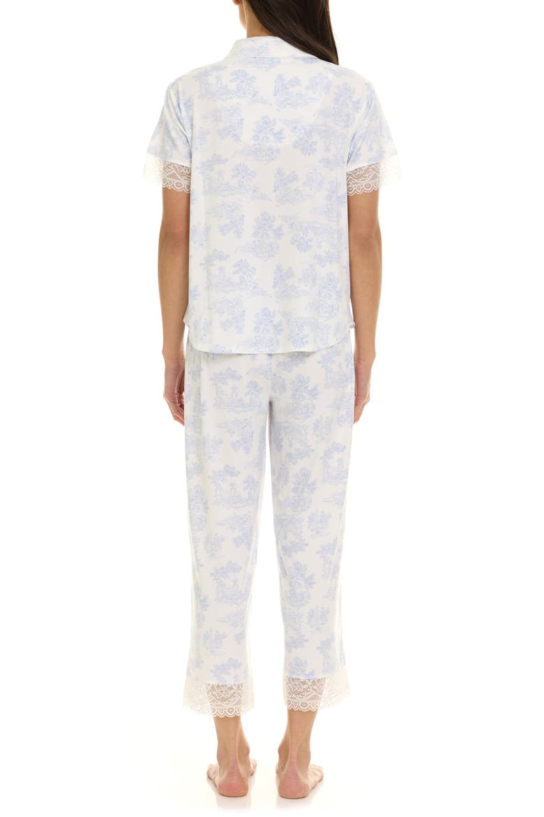 Janelle Notched Lace Crop Pajamas, Alternate, color, LIGHT BLUE