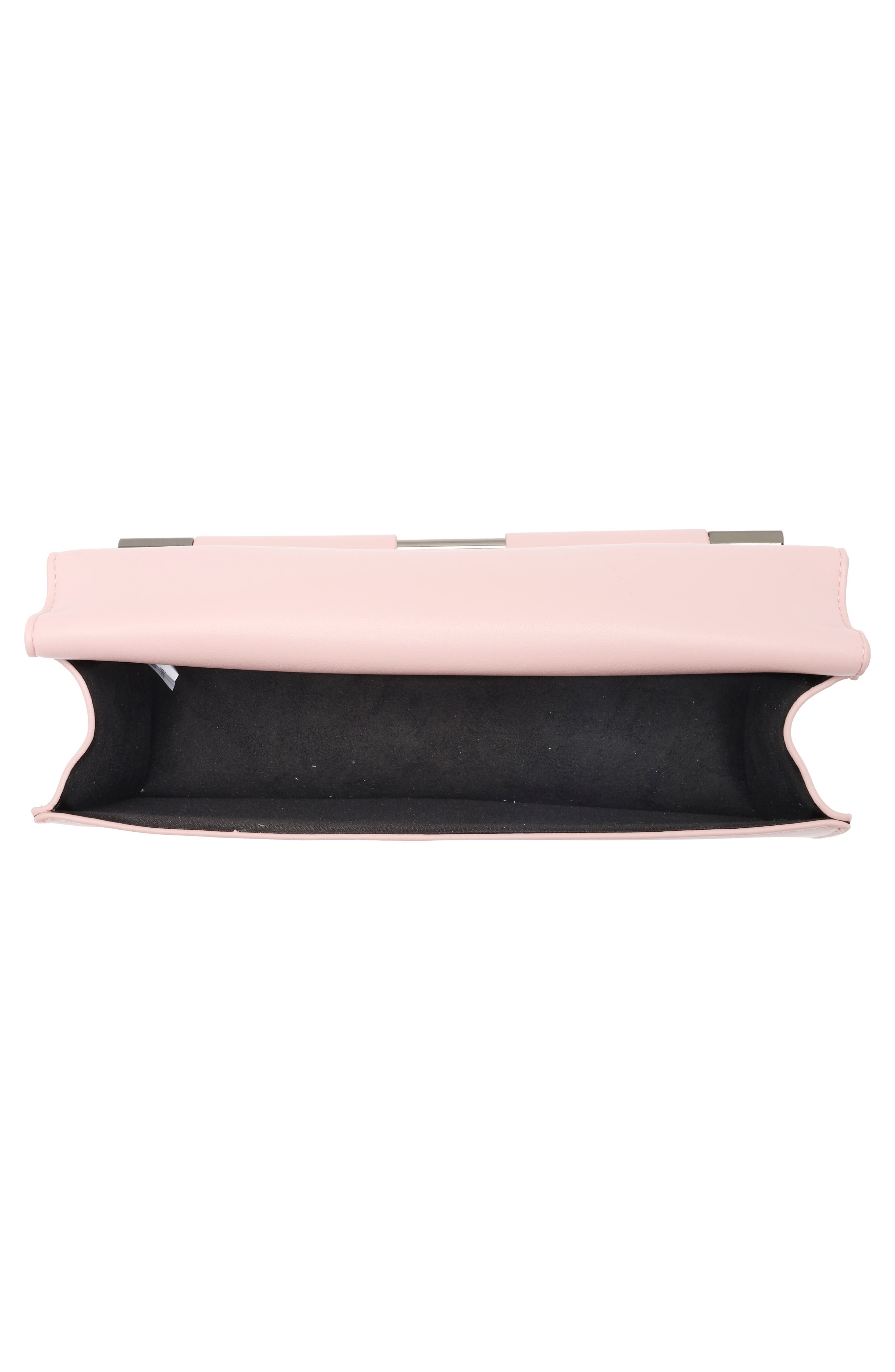 Bar Hardware Faux Leather Clutch, Alternate, color, PINK