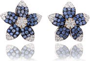 SUZY LEVIAN Sapphire Flower Stud Earrings