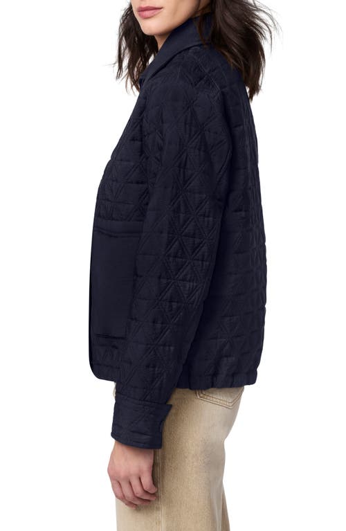Bernardo Textured Quilted Snap-up Jacket In Navy