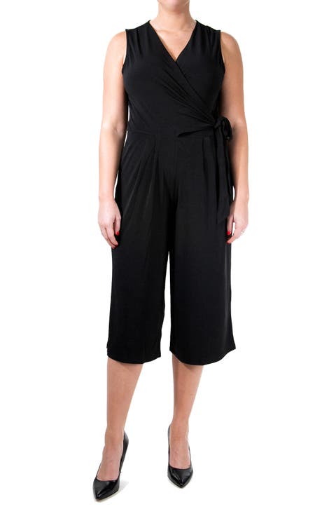 Surplice Wrap Crop Jumpsuit