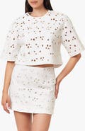 Habitual Embroidered Eyelet Crop Top