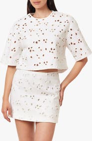 Habitual Embroidered Eyelet Crop Top