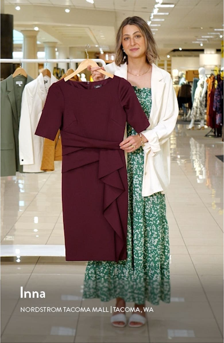 Waist Tuck Ruffle Skirt Scuba Dress, sales video thumbnail