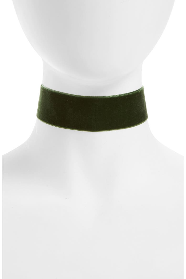 Wide Velvet Choker, Main, color, GREEN
