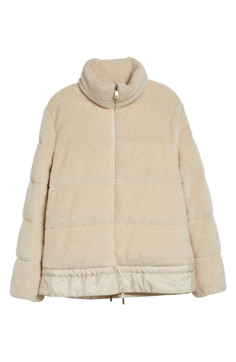 Moncler Cedre Teddy Down Jacket, Main, color, Beige