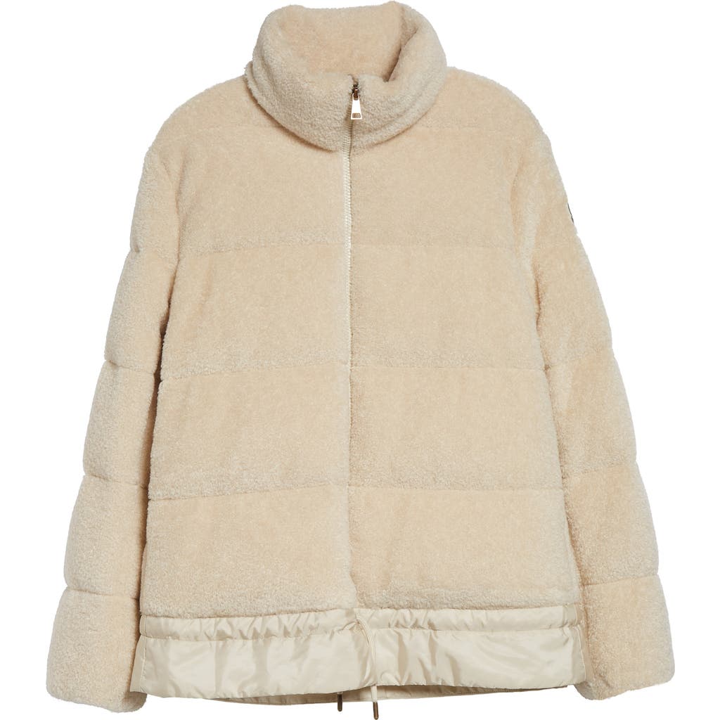 Moncler Cedre Teddy Down Jacket In Neutral