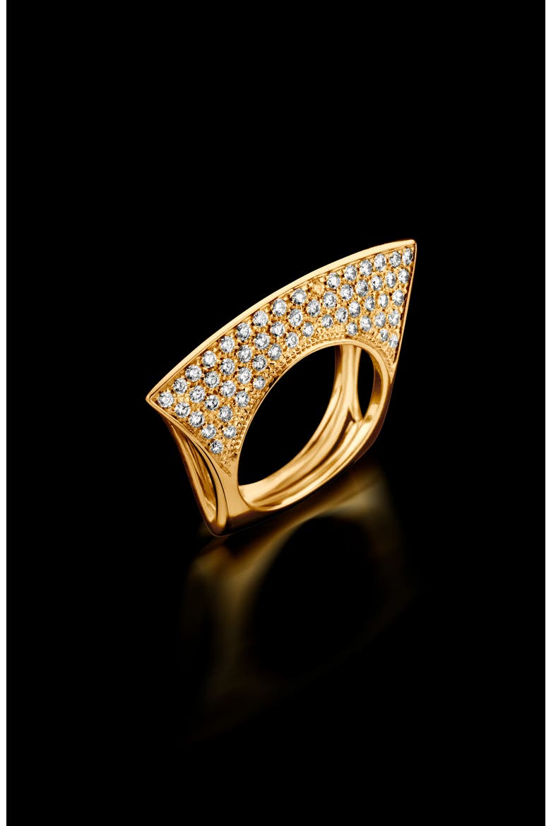 Lotus Diamond Ring, Alternate, color, YELLOW GOLD