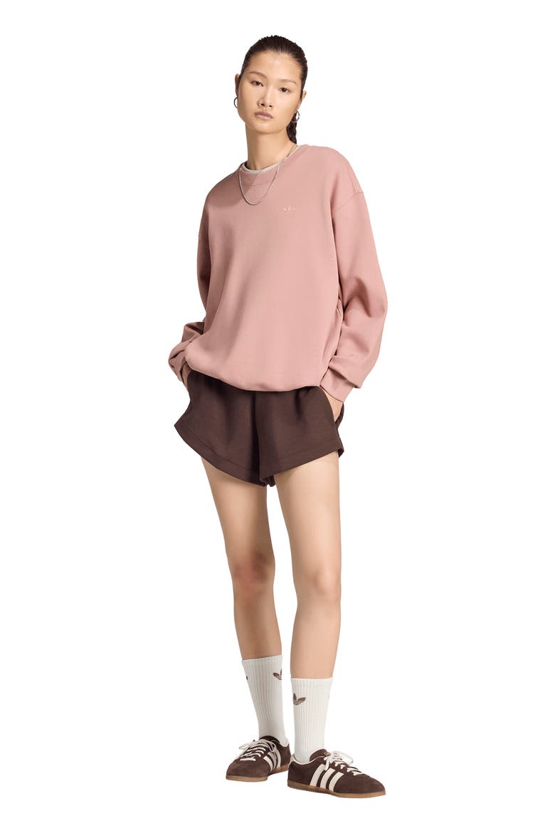 Loose Fit 3-Stripes Doubleknit Shorts, Alternate, color, AURORA COFFEE