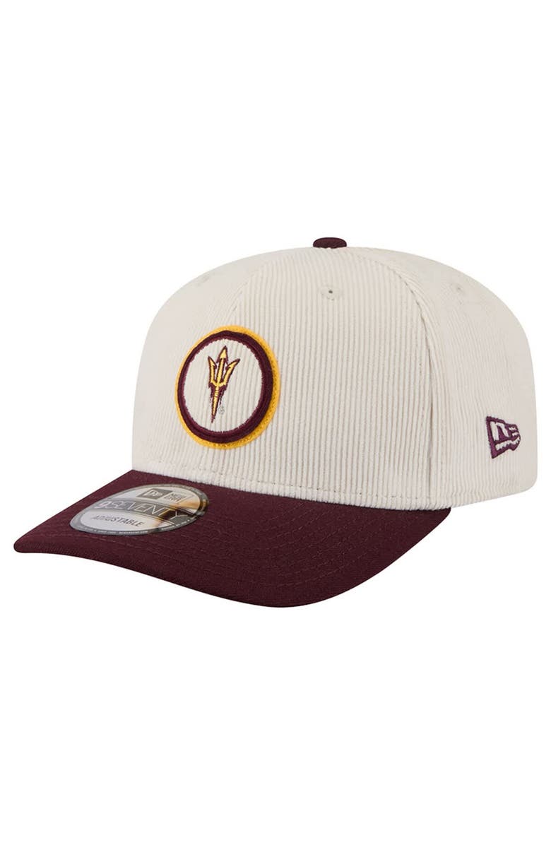 New Era Men's New Era Cream/Maroon Arizona State Sun Devils Loyal Corduroy 9SEVENTY Adjustable Hat, Alternate, color, Cream