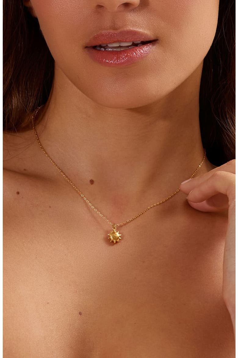 Here Comes the Sun Necklace, Alternate, color, Gold