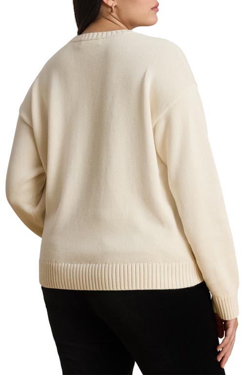 Ralph Lauren Lauren  Embroidered Crewneck Sweater In Neutral