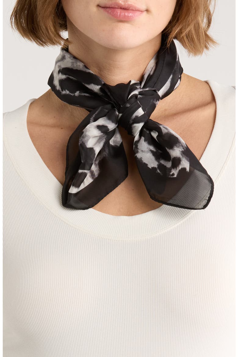 Ombre Animal Print Square Scarf, Main, color, BLACK