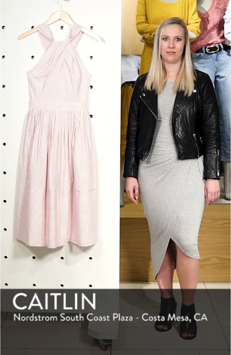 Claire Stripe Halter Dress, sales video thumbnail