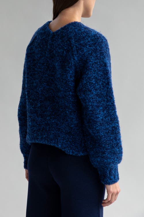 Sskein V Neck Boucle Pullover In Sky Navy