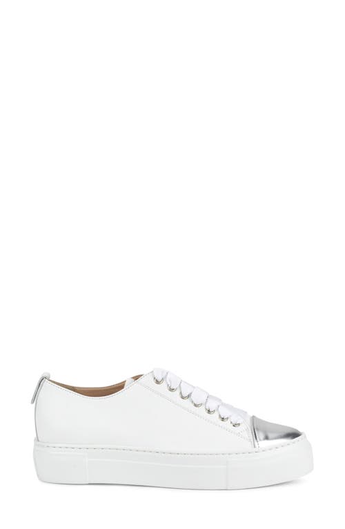 Agl Attilio Giusti Leombruni Agl Mollie Metallic Toe Platform Sneaker In White