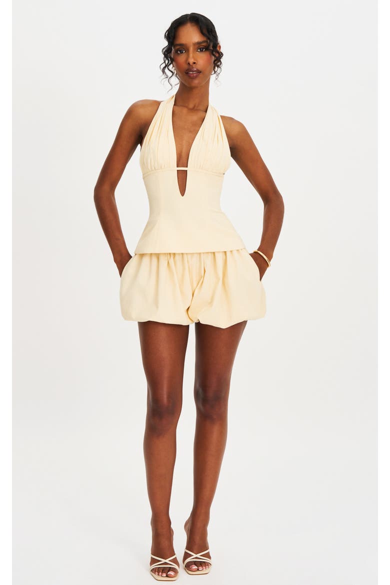 Quinzelle Linen Bubble Shorts, Alternate, color, Light Yellow