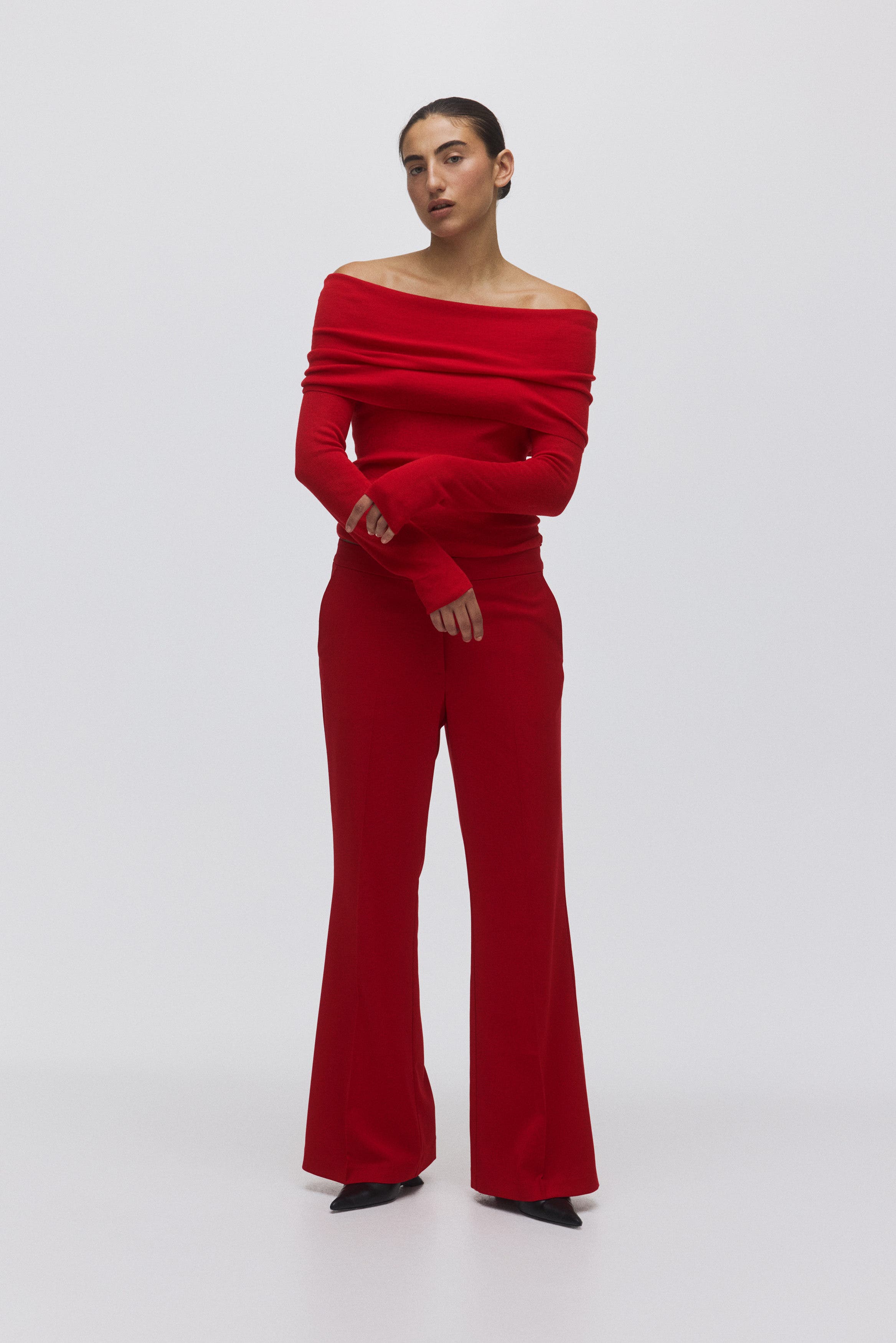 Flared Tailored Trousers - image 2