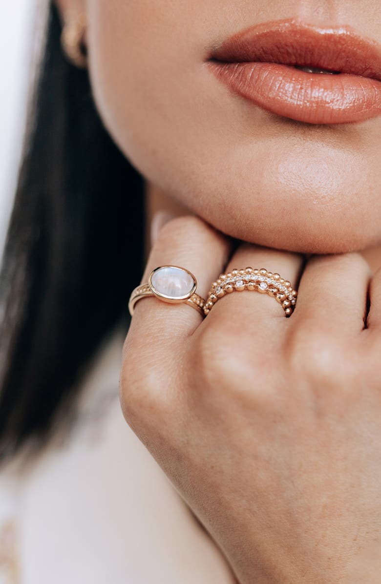 Anzie Classique Oval Dew Drop Ring, Alternate, color, Opal