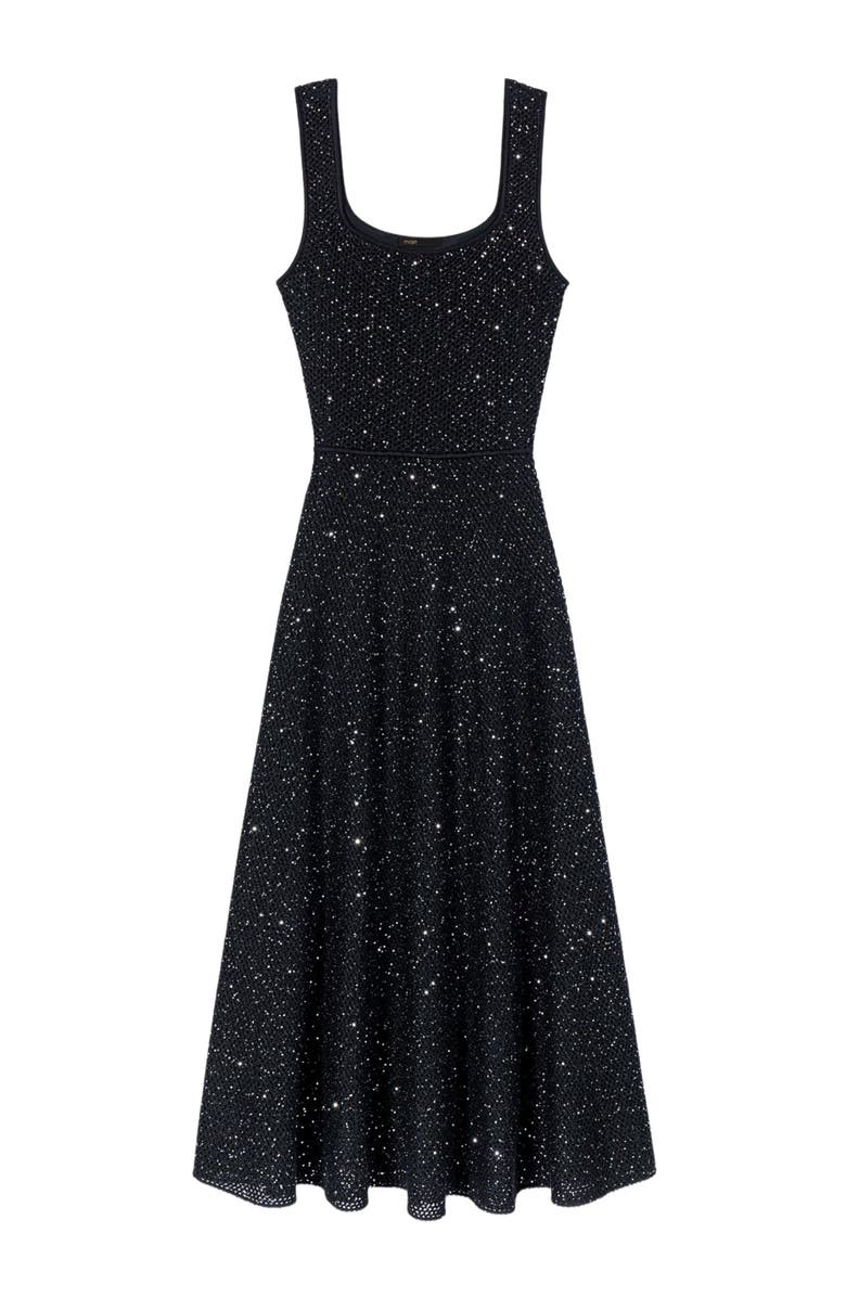 maje Rhinestone knit maxi dress, Alternate, color, Black
