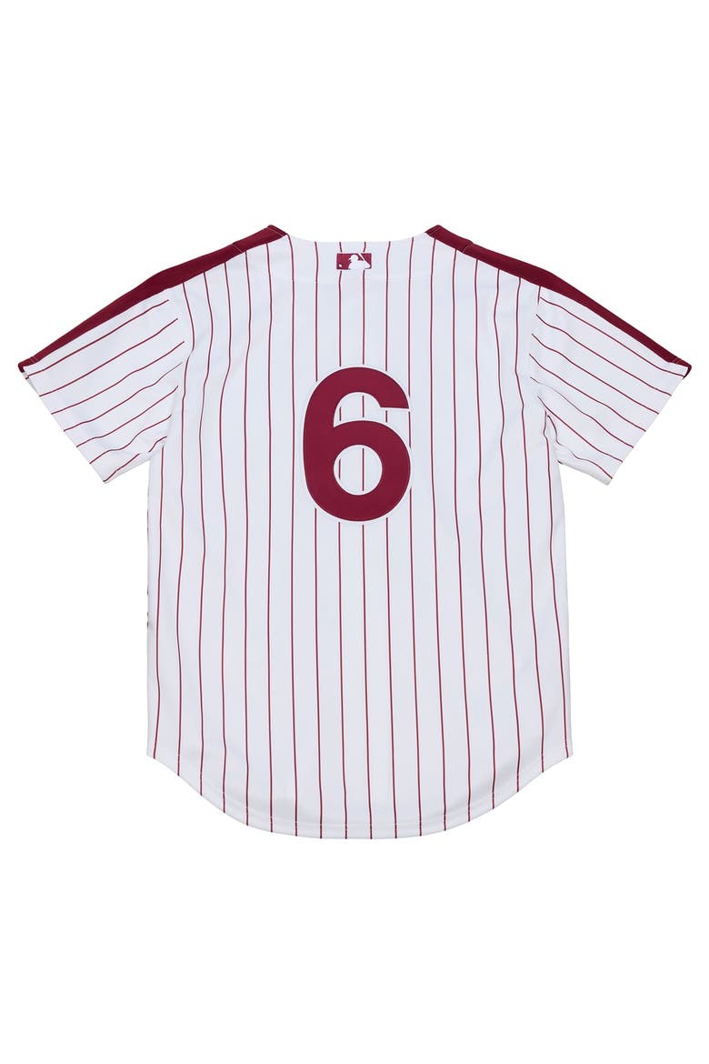 Men's Mitchell & Ness Jimmy Rollins White Philadelphia Phillies 2003 Cooperstown Collection Authentic Jersey, Alternate, color, White