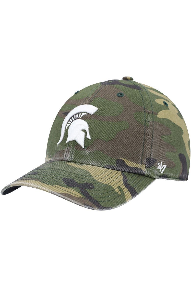 Men's '47 Camo Michigan State Spartans Clean Up Core Adjustable Hat, Main, color, Camo
