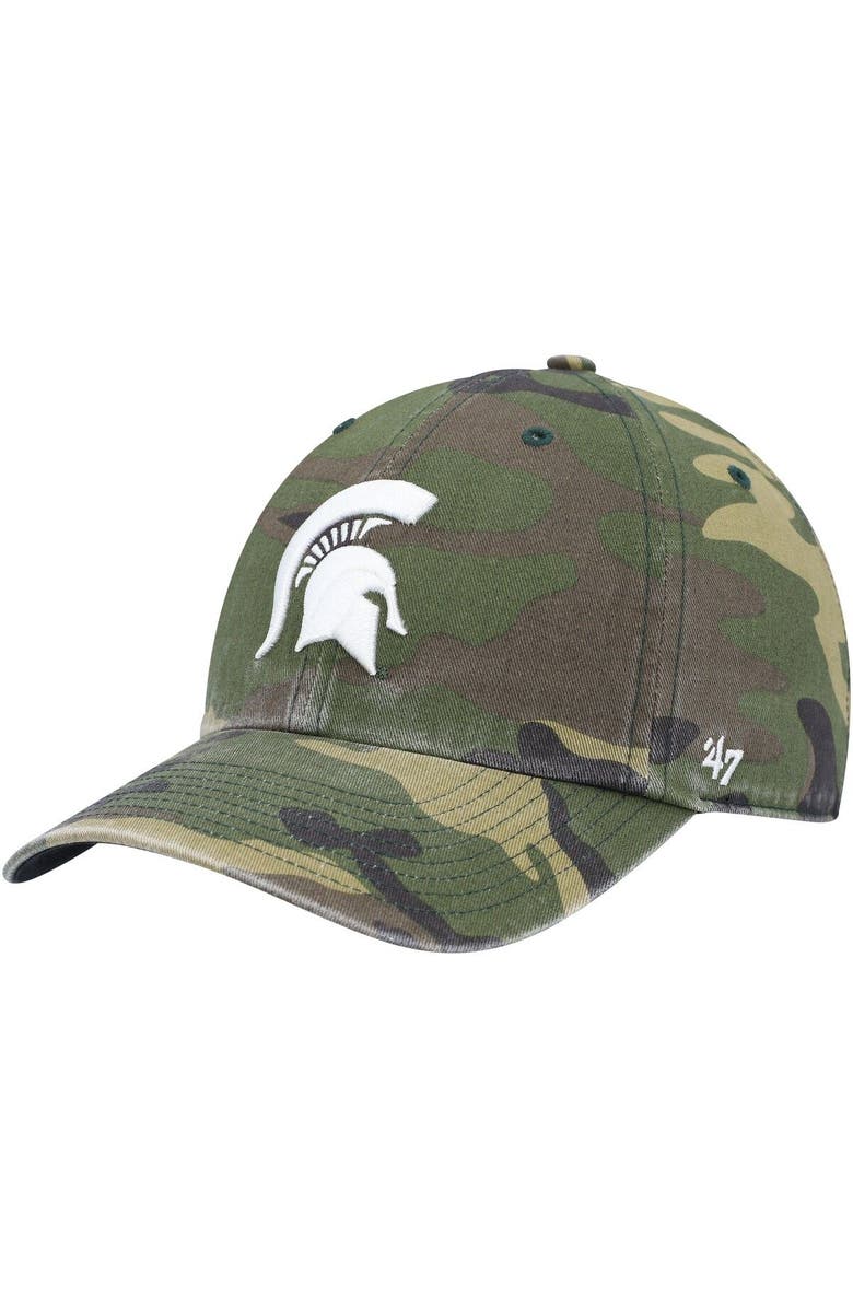 '47 Men's '47 Camo Michigan State Spartans Clean Up Core Adjustable Hat, Main, color, 