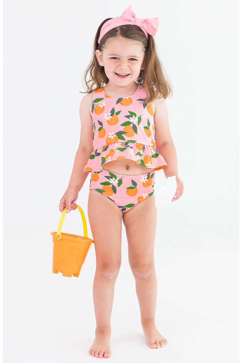 Kids' Orange You the Sweetest Reversible Two-Piece Swimsuit, Alternate, color, PINK
