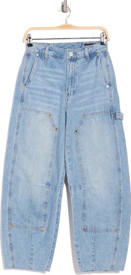 【BAON】Royde Patch Carpender Non-fade Raw Wide Denim Pants BLANKNYC Wide Leg Carpenter Jeans | Nordstromrack