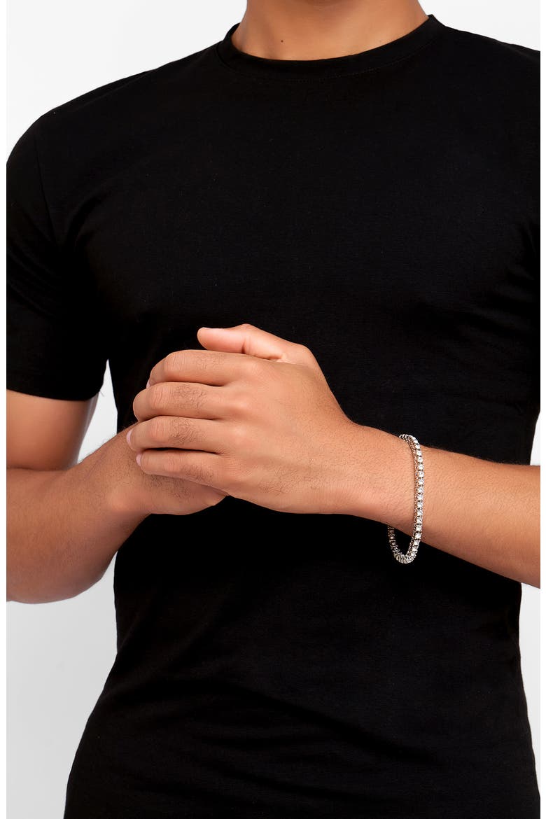Men's Tennis Bracelet, Alternate, color, SILVER