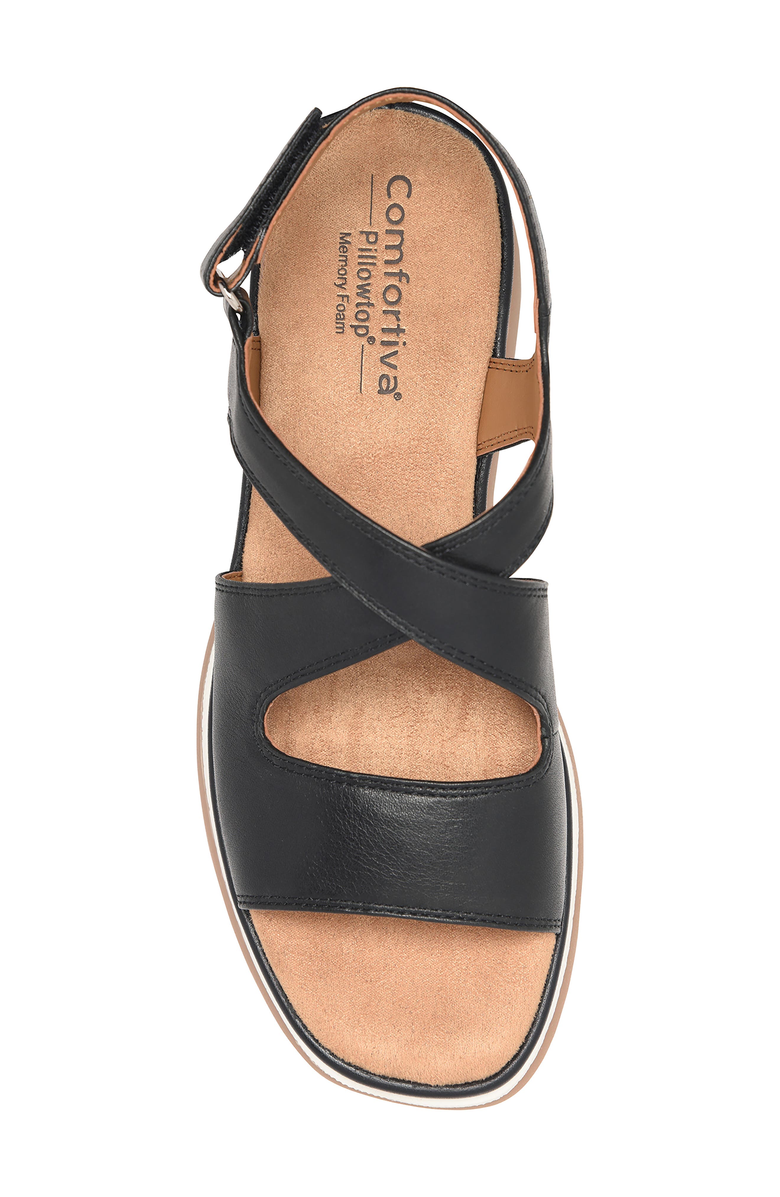 Comfortiva Amethyst Slingback Platform Wedge Sandal, Alternate, color, Black