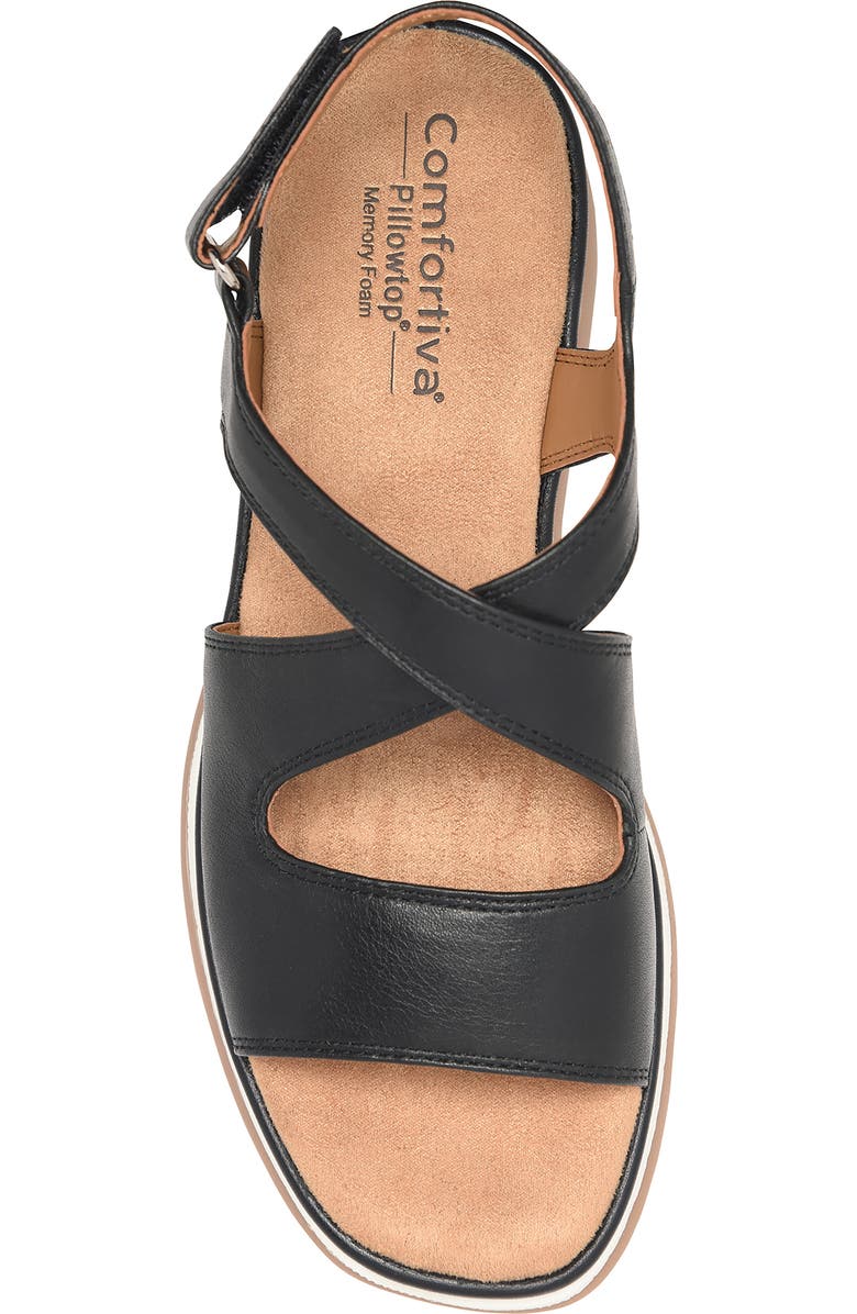 Comfortiva Amethyst Slingback Platform Wedge Sandal, Alternate, color, Black