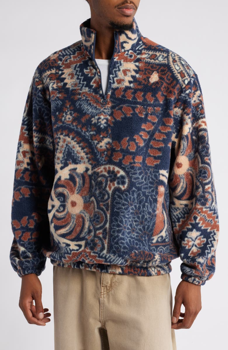 BDG Urban Outfitters Paisley Fleece Half Zip Pullover, Main, color, 