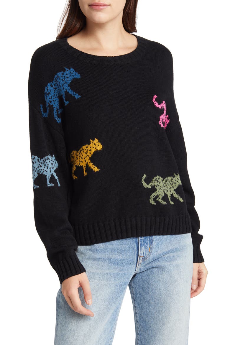 Perci Leopard Cotton & Cashmere Sweater, Main, color, JAGGED TIGER