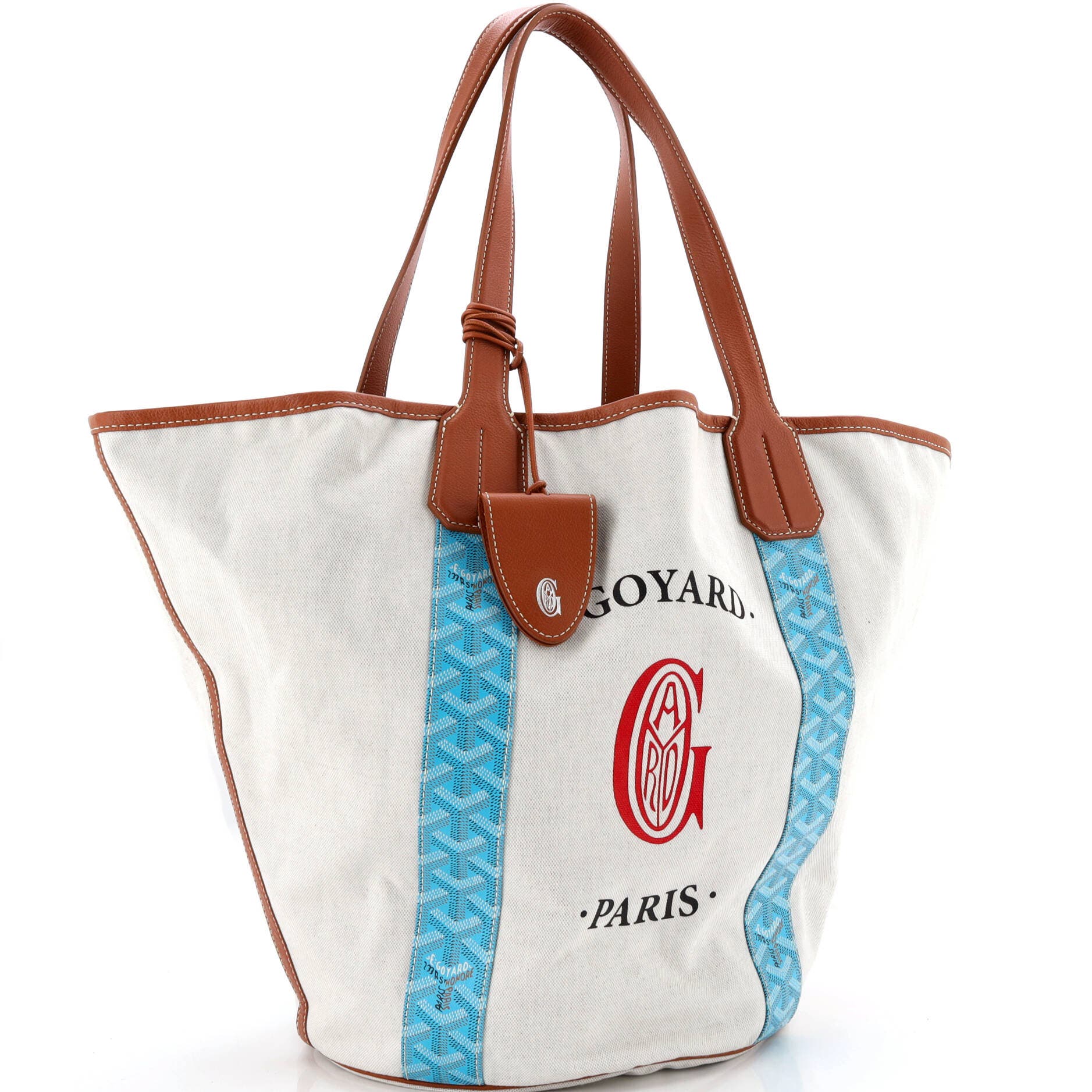 Pre-Owned Goyard Belharra Reversible Tote Coated Canvas, Alternate, color, Blue