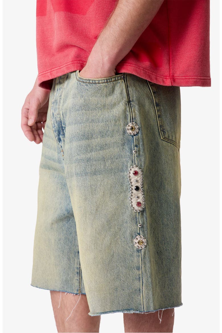 Baggy Mojave Embellished Cutoff Denim Shorts, Alternate, color, BLUE
