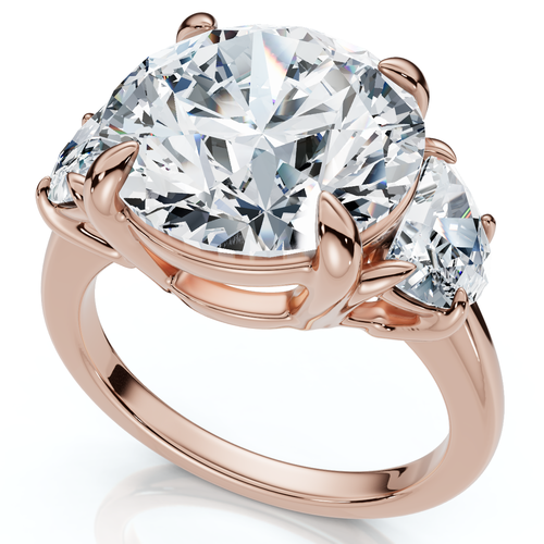 Bliss Diamond Certified 7ct Diamond & Halfmoon Engagement Ring 14k Gold Or Platinum Lab Grown In 14k Rose Gold